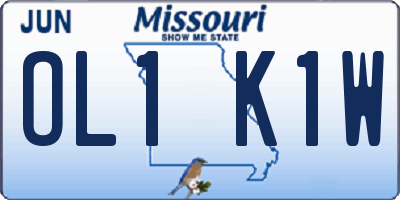 MO license plate OL1K1W