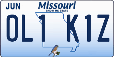 MO license plate OL1K1Z
