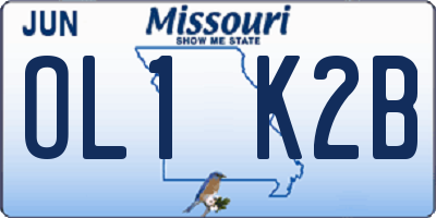 MO license plate OL1K2B