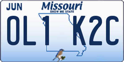 MO license plate OL1K2C