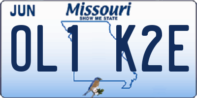 MO license plate OL1K2E