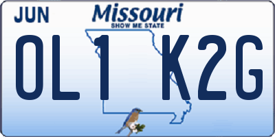 MO license plate OL1K2G