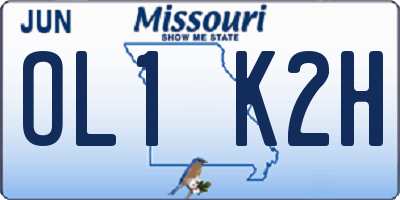 MO license plate OL1K2H