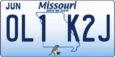 MO license plate OL1K2J