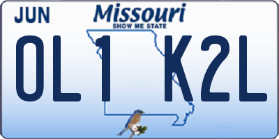 MO license plate OL1K2L