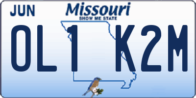 MO license plate OL1K2M