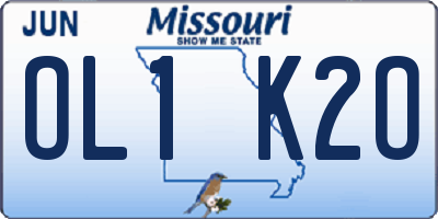 MO license plate OL1K2O
