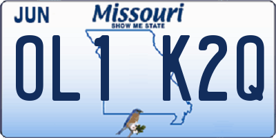 MO license plate OL1K2Q