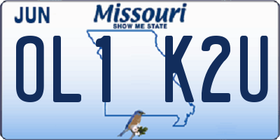 MO license plate OL1K2U