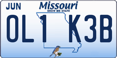 MO license plate OL1K3B