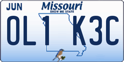 MO license plate OL1K3C