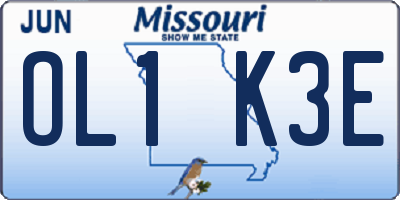 MO license plate OL1K3E