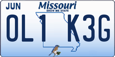 MO license plate OL1K3G