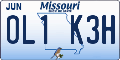 MO license plate OL1K3H