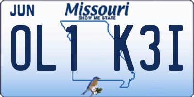 MO license plate OL1K3I