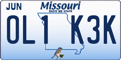 MO license plate OL1K3K