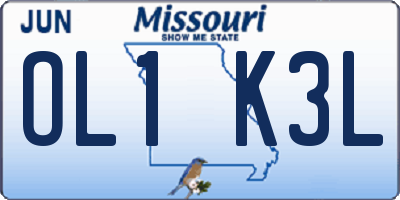 MO license plate OL1K3L
