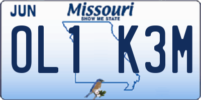 MO license plate OL1K3M