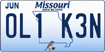 MO license plate OL1K3N