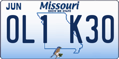 MO license plate OL1K3O