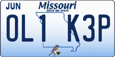 MO license plate OL1K3P