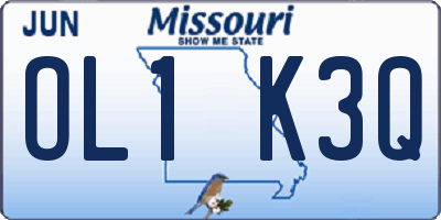 MO license plate OL1K3Q