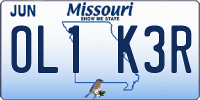 MO license plate OL1K3R