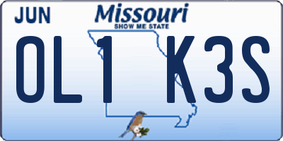 MO license plate OL1K3S
