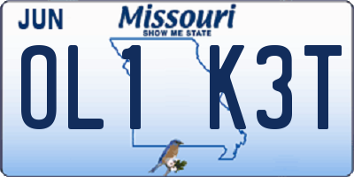 MO license plate OL1K3T