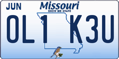 MO license plate OL1K3U