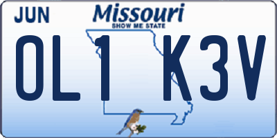 MO license plate OL1K3V