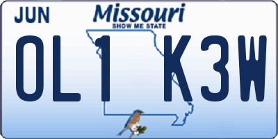 MO license plate OL1K3W