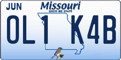 MO license plate OL1K4B
