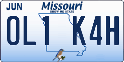 MO license plate OL1K4H