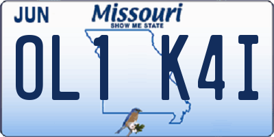 MO license plate OL1K4I