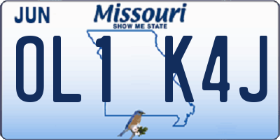MO license plate OL1K4J