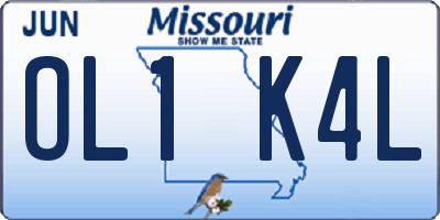 MO license plate OL1K4L