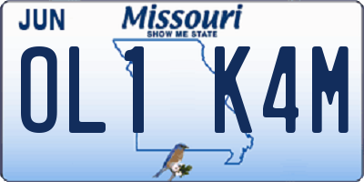 MO license plate OL1K4M