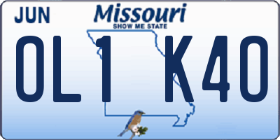 MO license plate OL1K4O