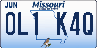 MO license plate OL1K4Q