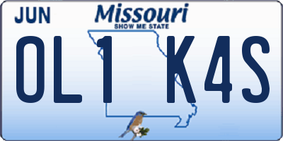 MO license plate OL1K4S