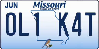 MO license plate OL1K4T