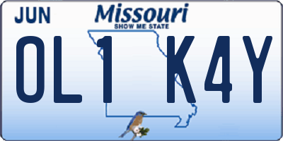 MO license plate OL1K4Y