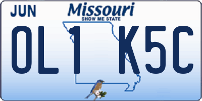 MO license plate OL1K5C