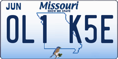 MO license plate OL1K5E