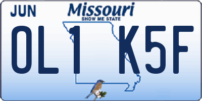 MO license plate OL1K5F
