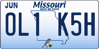 MO license plate OL1K5H