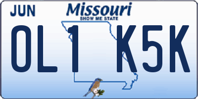 MO license plate OL1K5K