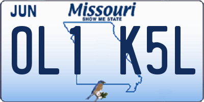 MO license plate OL1K5L
