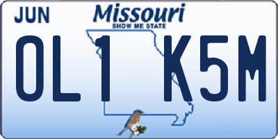MO license plate OL1K5M